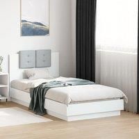 Berkfield Home Bed Frame with LED without Mattress White 90x190 cm Single