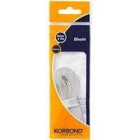 Korbond Flat Woven Sewing Elastic in White – 6mm x 3m Repair Clothes, Waistbands, Cuffs, Dressmaking, Crafts Projects, Upcycling – Durable Polyester Blend