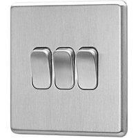 Arlec 10A 3-Gang 2-Way Light Switch Stainless Steel (843RU)