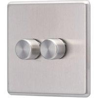 Arlec Fusion 2 Gang 2 Way Stainless Steel Dimmer switch