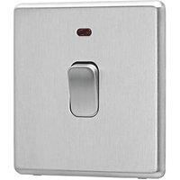 Arlec Fusion 20A 1Gang Double pole Stainless Steel Single Switch