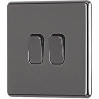 Arlec Fusion 10A 2Gang 2Way Black Nickel Double light switch