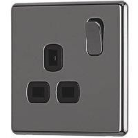 Arlec Fusion 13A 1 Gang Black Nickel Single switched socket