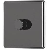 Arlec Fusion 1 Gang 2 Way Black Nickel Dimmer switch