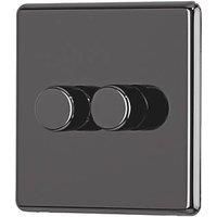 Arlec 2-Gang 2-Way LED Dimmer Switch Black Nickel (667RU)