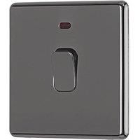 Arlec Fusion 20A 1Gang Double pole Black Nickel Single Switch