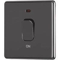 Arlec Fusion 50A 1Gang Double pole Black Nickel Single Switch