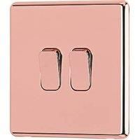 Arlec Fusion 10A 2Gang 2Way Rose Gold Double light switch