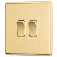 Arlec Fusion 10A 2 Gang 2 Way Gold Double light switch