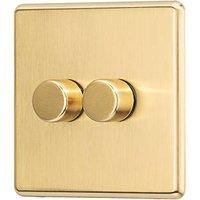 Arlec 2-Gang 2-Way LED Dimmer Switch Gold (786RU)