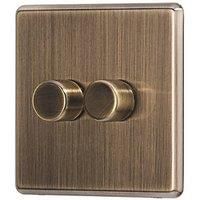 Arlec 2-Gang 2-Way LED Dimmer Switch Antique Brass (693RU)