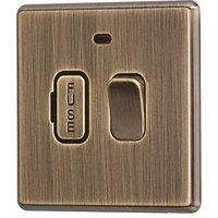 Arlec 13A Switched Fused Spur with Neon Antique Brass with Colour-Matched Inserts (454RU)