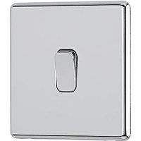 Arlec Fusion 10A 1Gang 2Way Polished Chrome Single light switch