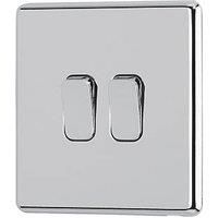 Arlec Polished Chrome 2 Gang Light Switch