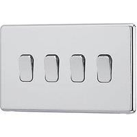 Arlec Fusion 10A 4Gang 2Way Polished Chrome Quadruple light switch