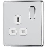 Arlec Fusion 13A 1 Gang Polished Chrome Single switched socket