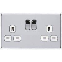Arlec Fusion 13A 2 Gang Polished Chrome Double switched socket