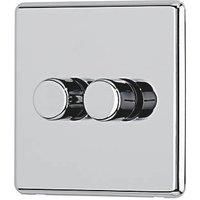 Arlec 2-Gang 2-Way LED Dimmer Switch Polished Chrome (617RU)