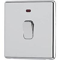 Arlec 20A 1-Gang DP Control Switch Polished Chrome with Neon with Colour-Matched Inserts (856RU)