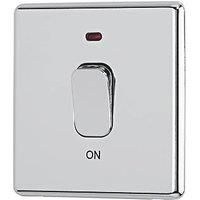 Arlec Fusion 50A 1Gang Double pole Polished Chrome Single Switch