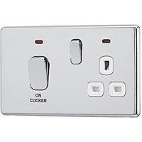 Arlec Fusion 45A 1Gang Polished Chrome Cooker Switch