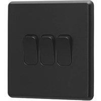 Arlec 10A 3-Gang 2-Way Light Switch Black (423RU)
