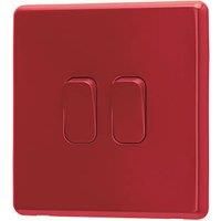 Arlec 10A 2-Gang 2-Way Light Switch Red (109RU)
