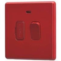 Arlec Rocker 13A Cherry Red Switched fused connection unit