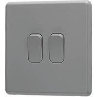 Arlec Rocker 10A 2Gang 2Way Stone Grey Double light switch