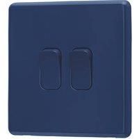 Arlec 10A 2-Gang 2-Way Light Switch Blue (784RU)