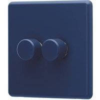 Arlec Rocker 2 Gang 2 Way Galaxy Blue Dimmer switch