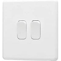 Arlec Rocker 10A 2Gang 2Way Ice White Double light switch