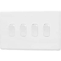 Arlec Rocker 10A 4Gang 2Way Ice White Quadruple light switch