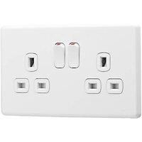 Arlec Rocker 13A 2 Gang Ice White Double switched socket