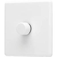 Arlec Rocker Ice White Wall Dimmer Switch 1 Gang 2 Way Screwless Matt White NEW