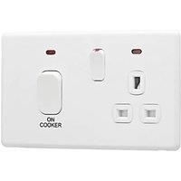 Arlec Rocker 45A 1Gang Ice White Cooker switch