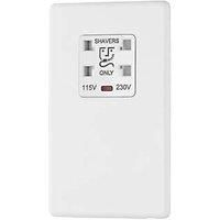Arlec Rocker Flat Screwless Ice White Dual shaver socket