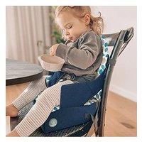 Dreambaby On-The-Go Kids Booster Seat - Portable High Chair with Handy Storage Compartments - Fits Most Dining Chairs - Lightweight, Compact, and Travel-Friendly -Navy Blue