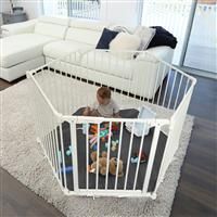 Dreambaby Discovery 6 Playpen. 3 in 1 6 Panel Converta Playpen with Mat/XXL Room Divider/Fireplace Barrier. 85.5cm to 3.75m Wide and 74cm Tall. Stay Open and EZY-Check Locking Indicator Features