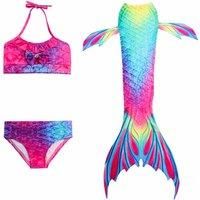 3-Piece Kids' Mermaid Tail Swimsuit - 5 Sizes & 2 Colours! - Pink