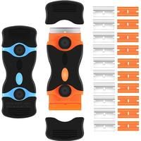 Razor Blade Scraper 2-in-1 Scraper Cleaning Tool with Plastic Metal Blades for Car Labels Stickers