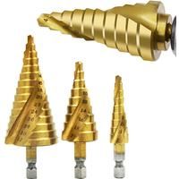 HSS Titanium-Coated Spiral Groove Step Drill Bit Or Straight Grooved Drill Bits 3-12 4-12 4-20 4-32 For Wood Metal Hole Cutter