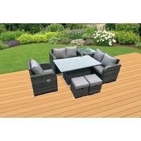 7-Seater Rattan Garden Set Rising Table