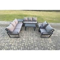 Aluminium 8-Seater Sofa Set with Coffee Table & Armchairs