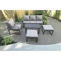 Modern Aluminium Outdoor Sofa Set with Coffee Table & Armchair