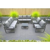 Aluminium Outdoor Sofa Set with Square Coffee Table & 2 Chairs