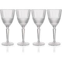 Maxwell & Williams Cut Glass Wine Glasses in Gift Box, Transparent, 4 Count (Pack of 1)
