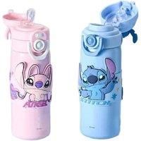 Disney Stitch 500ml Stainless Steel Insulated Thermos Cup with Straw - Pink or Blue