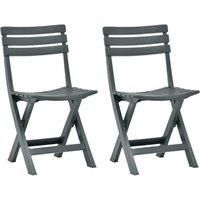 Folding Garden Chair 2 pcs Plastic Green