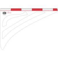 Sew Easy Tailors Square Template – Quilting & Patchwork Ruler for Applique Sewing, Transparent Acrylic Non-Slip 6" x 12" Molded Acrylic Ruler
